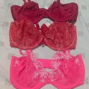 Three Victoria's Secret Vintage Lace Bras
